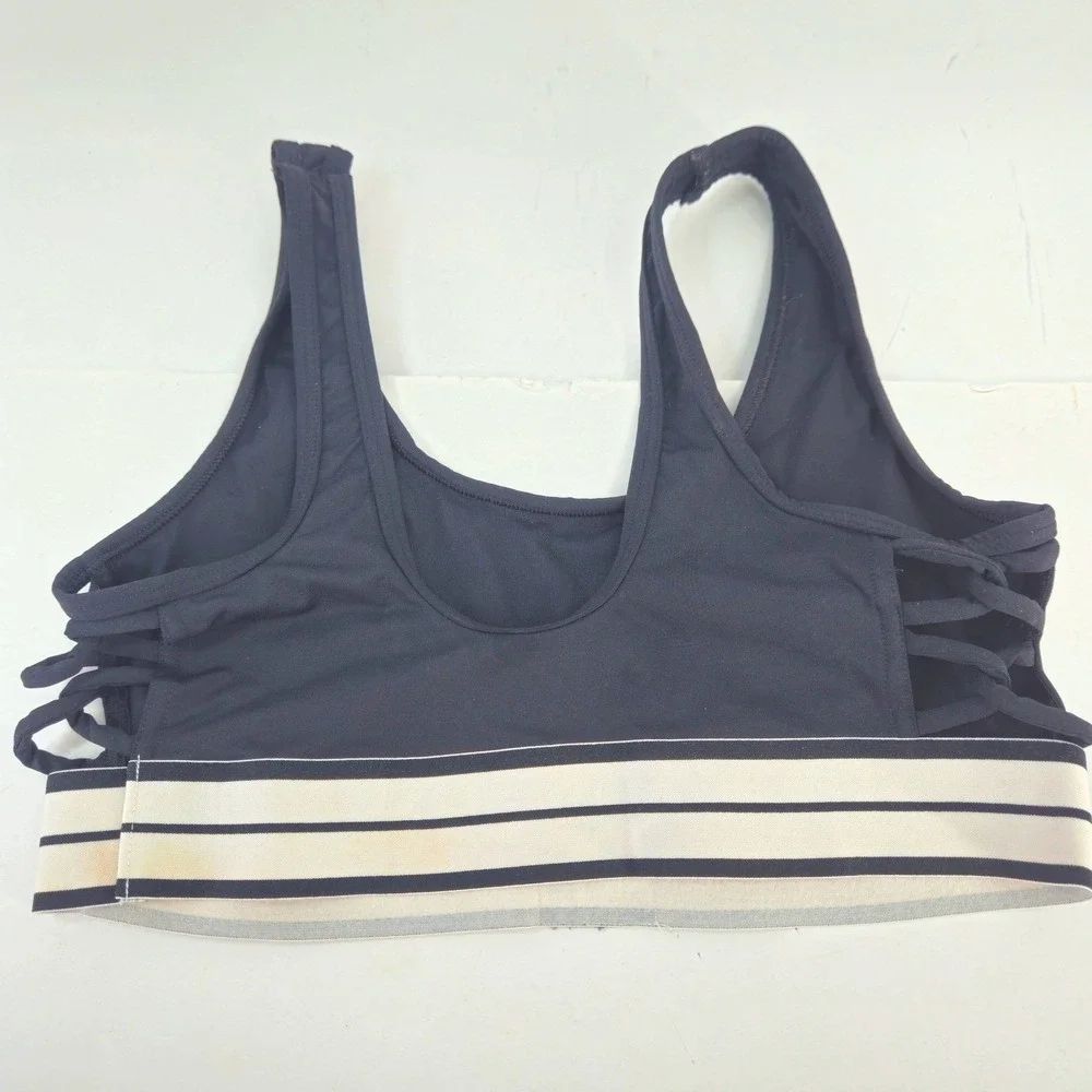 PINK Victoria's Secret‎ Ultimate Unlined Sports Bra Black Lattice Strappy Medium